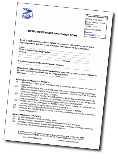 Membership application form